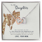 To My Daughter Heart and Soul Interlocking Hearts Necklace