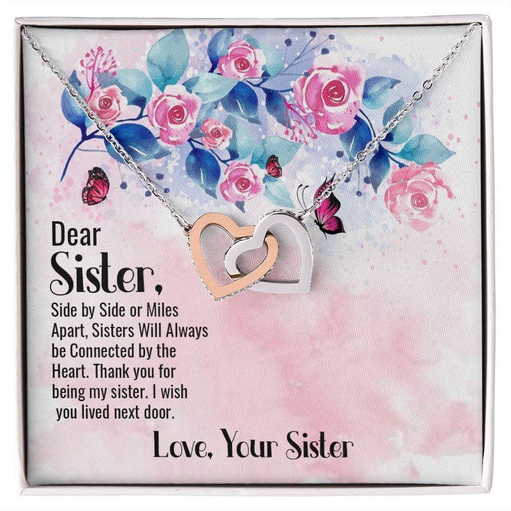 Dear Sister Interlocking Hearts Necklace