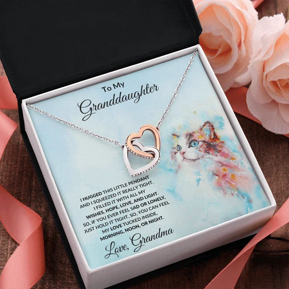 To My Granddaughter Hugs from Grandma Necklace