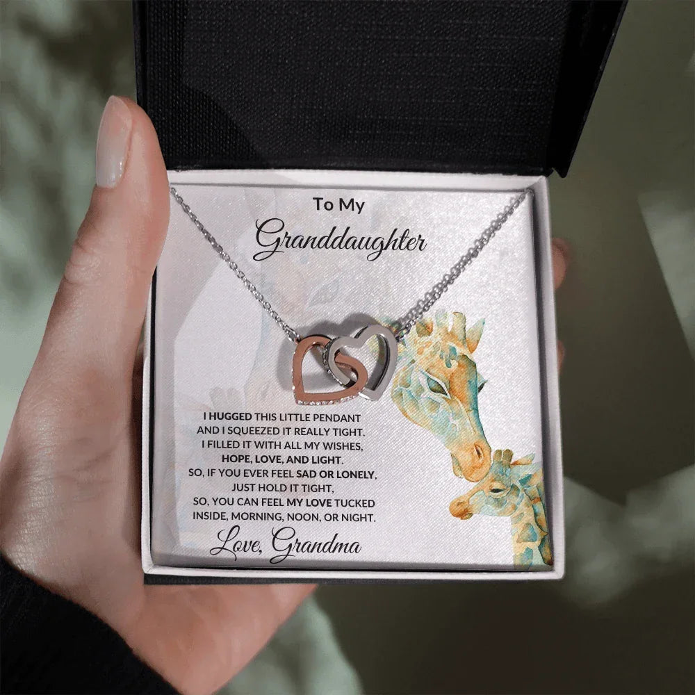 To My Granddaughter I Hugged this Pendant and Filled it with Love