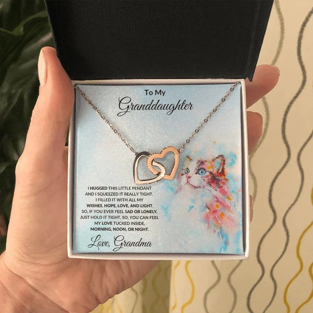 To My Granddaughter Hugs from Grandma Necklace
