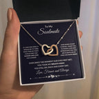 To My Soulmate You Took My Breath Away Interlocking Hearts Pendant Necklace