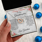 Christmas Gift for Granddaughter Interlocking Hearts Pendant Necklace