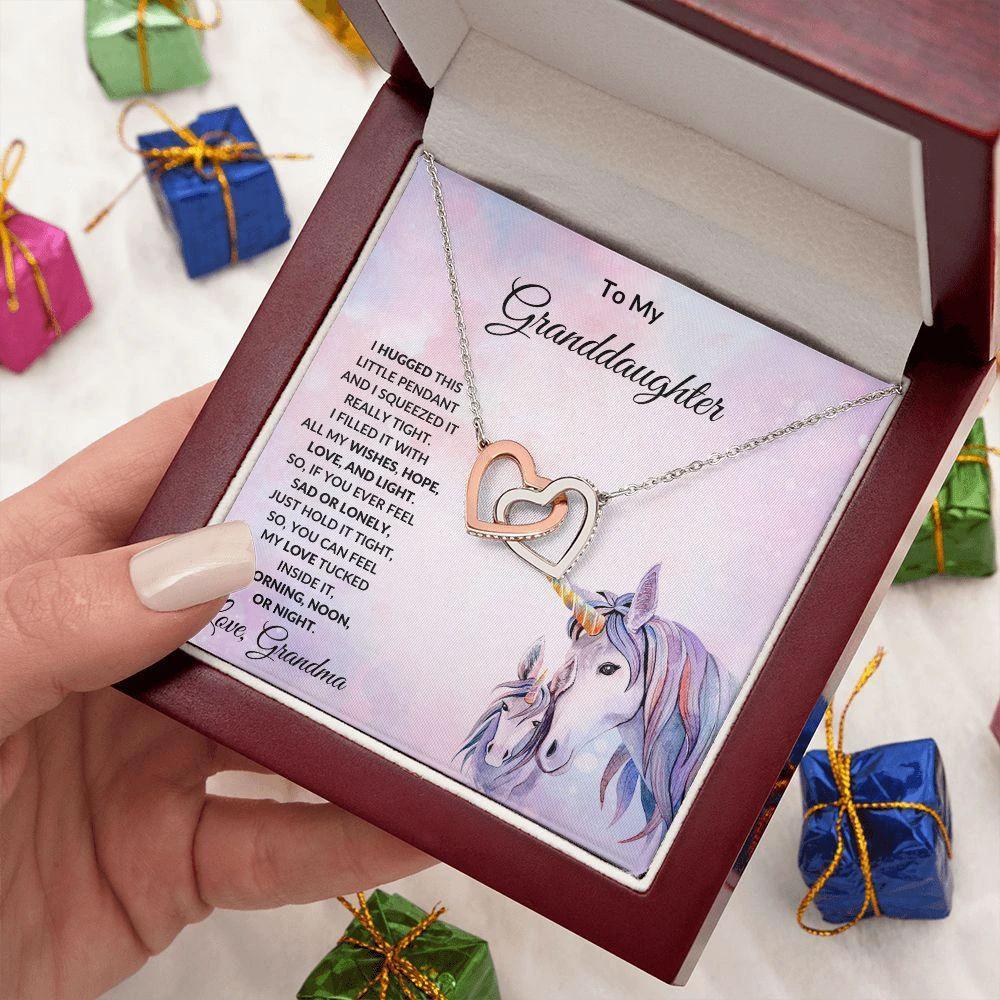 To My Granddaughter Love and Light Hearts Necklace