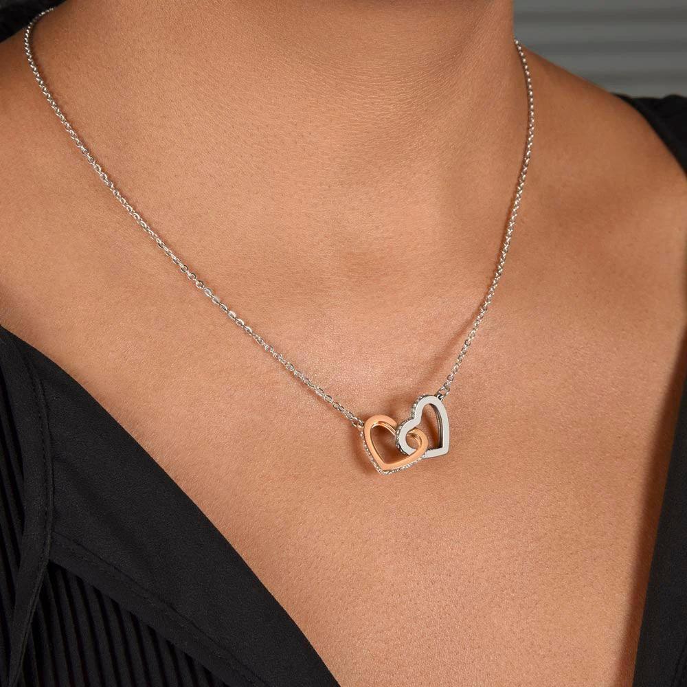Christmas Gift for Granddaughter Interlocking Hearts Pendant Necklace