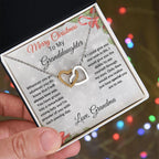 Christmas Gift for Granddaughter Interlocking Hearts Pendant Necklace
