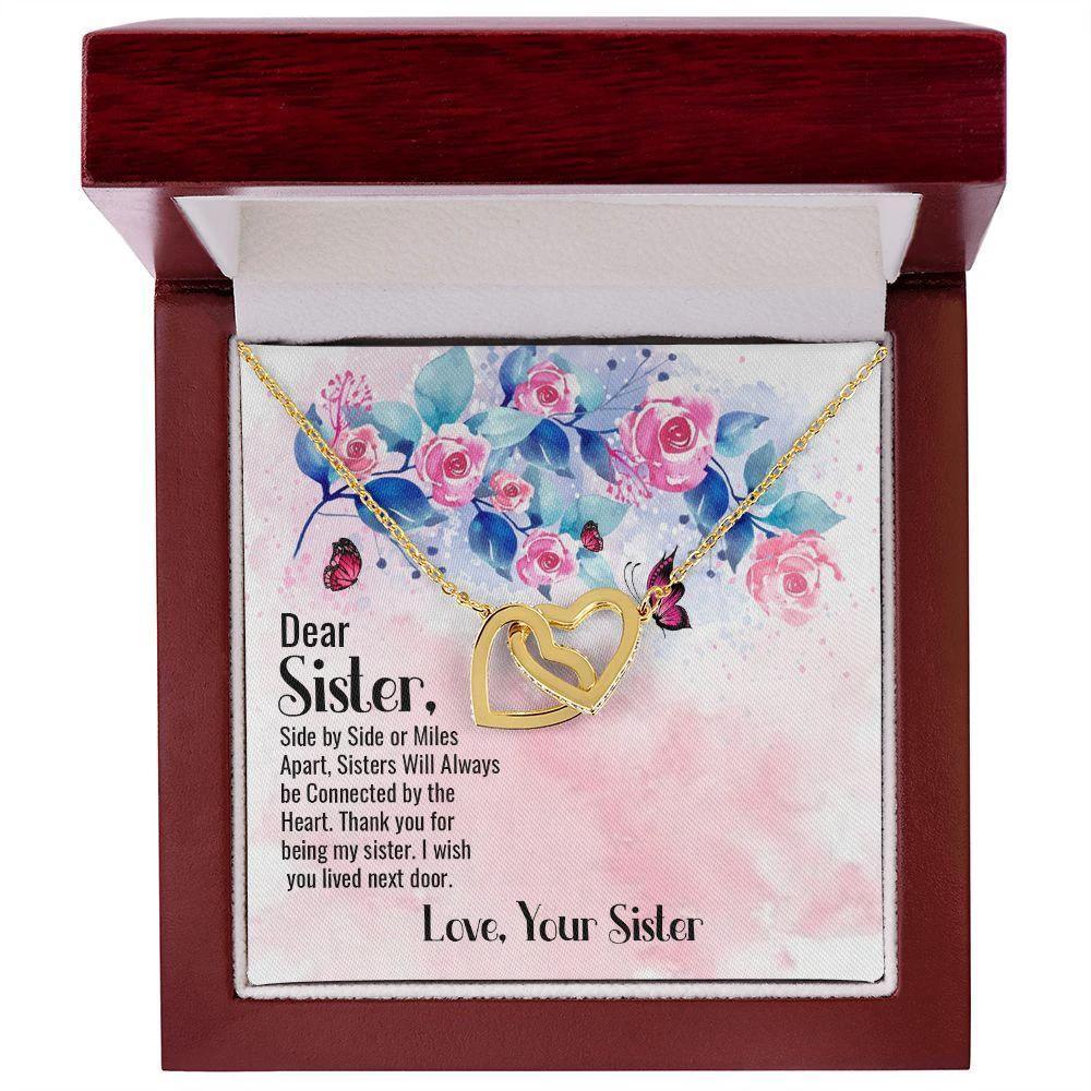Dear Sister Interlocking Hearts Necklace