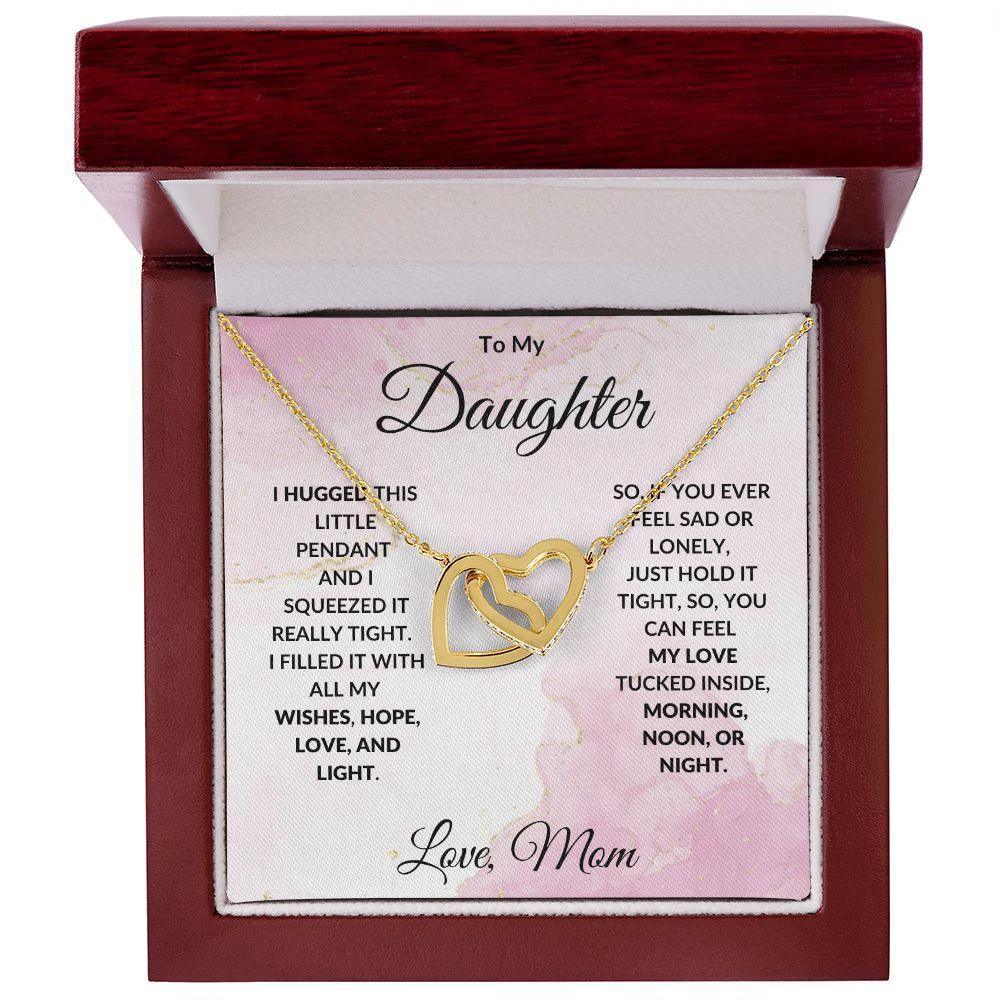 To My Daughter Wishes Interlocking Hearts Necklace