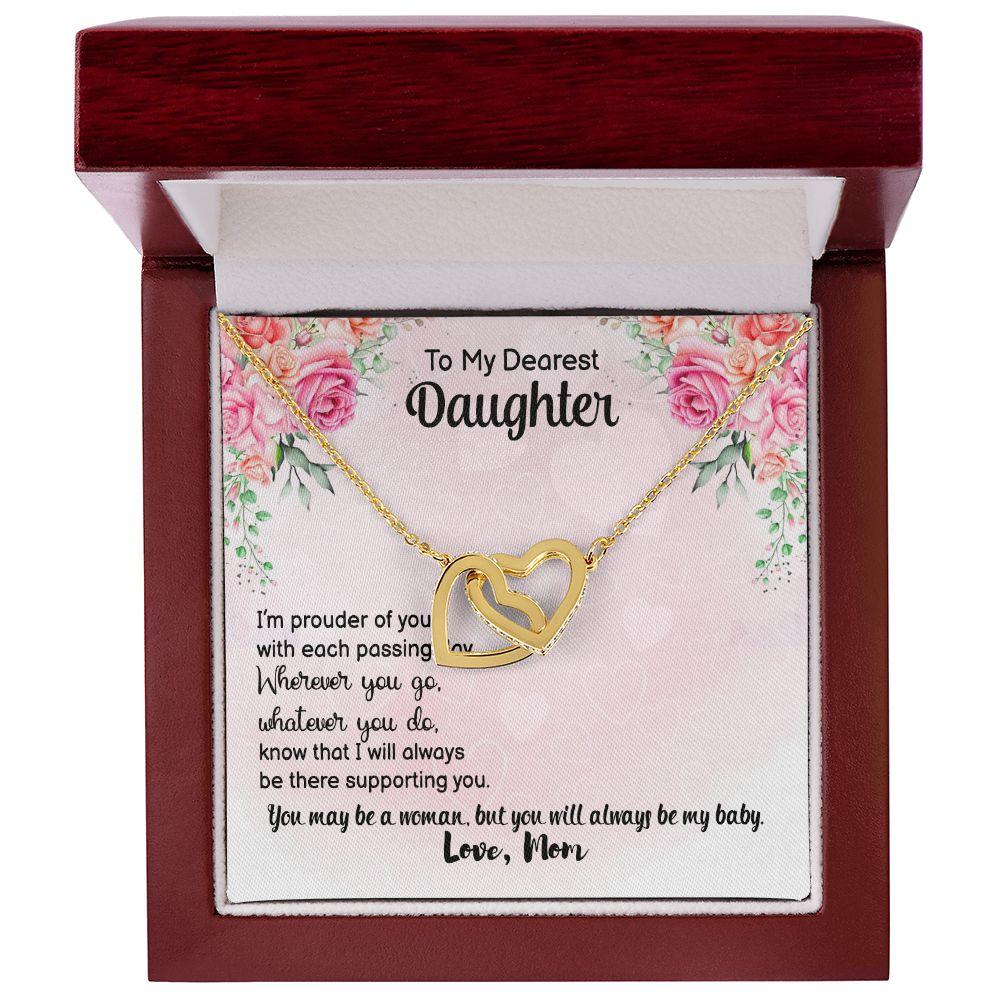 Dearest Daughter Interlocking Hearts Necklace - Mallard Moon Gift Shop