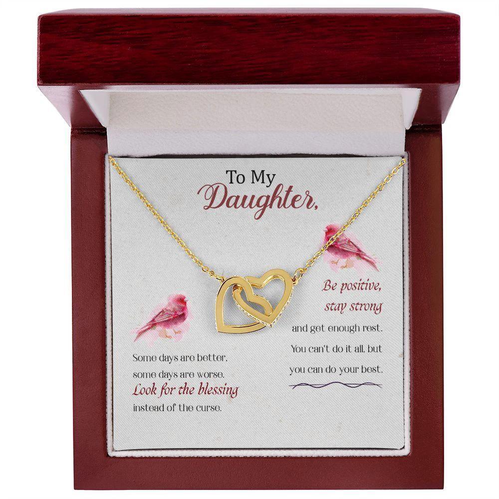To My Daughter-Some Days Are Better Interlocking Hearts Necklace