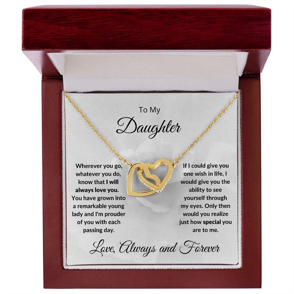 Gift for Daughter - I Will Always Love You - Hearts Pendant Necklace - Mallard Moon Gift Shop
