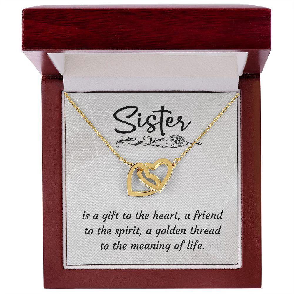 A Sister is a Gift Interlocking Hearts Necklace