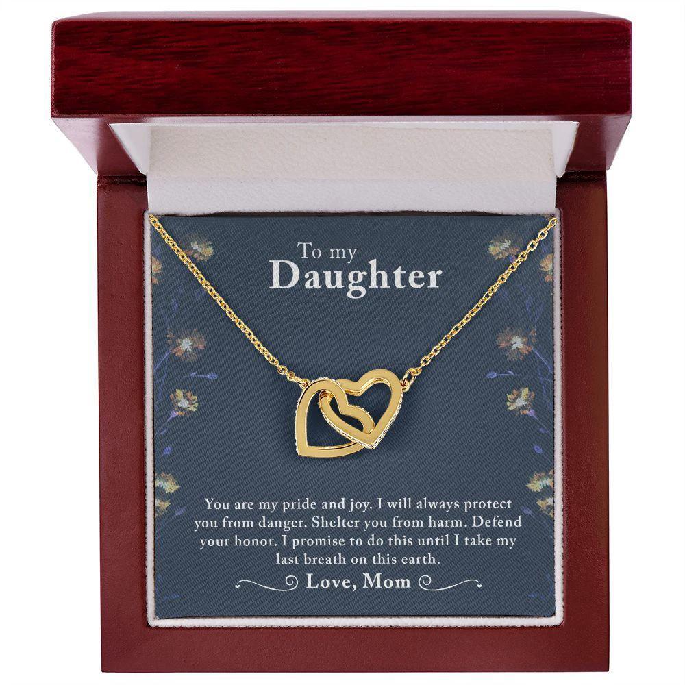 To My Daughter -You Are My Pride And Joy - Interlocking Hearts Necklace