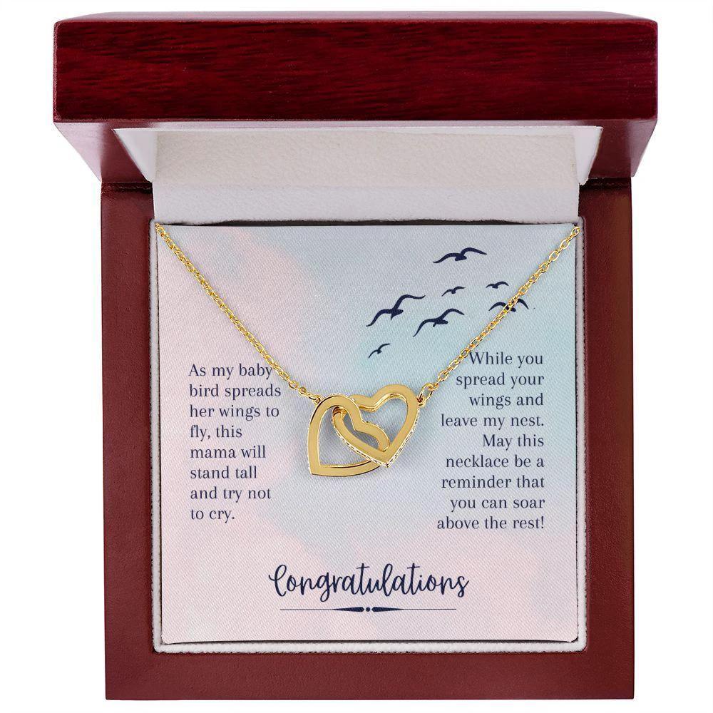 Graduation Gift - Soar Above the Rest Interlocking Hearts Necklace