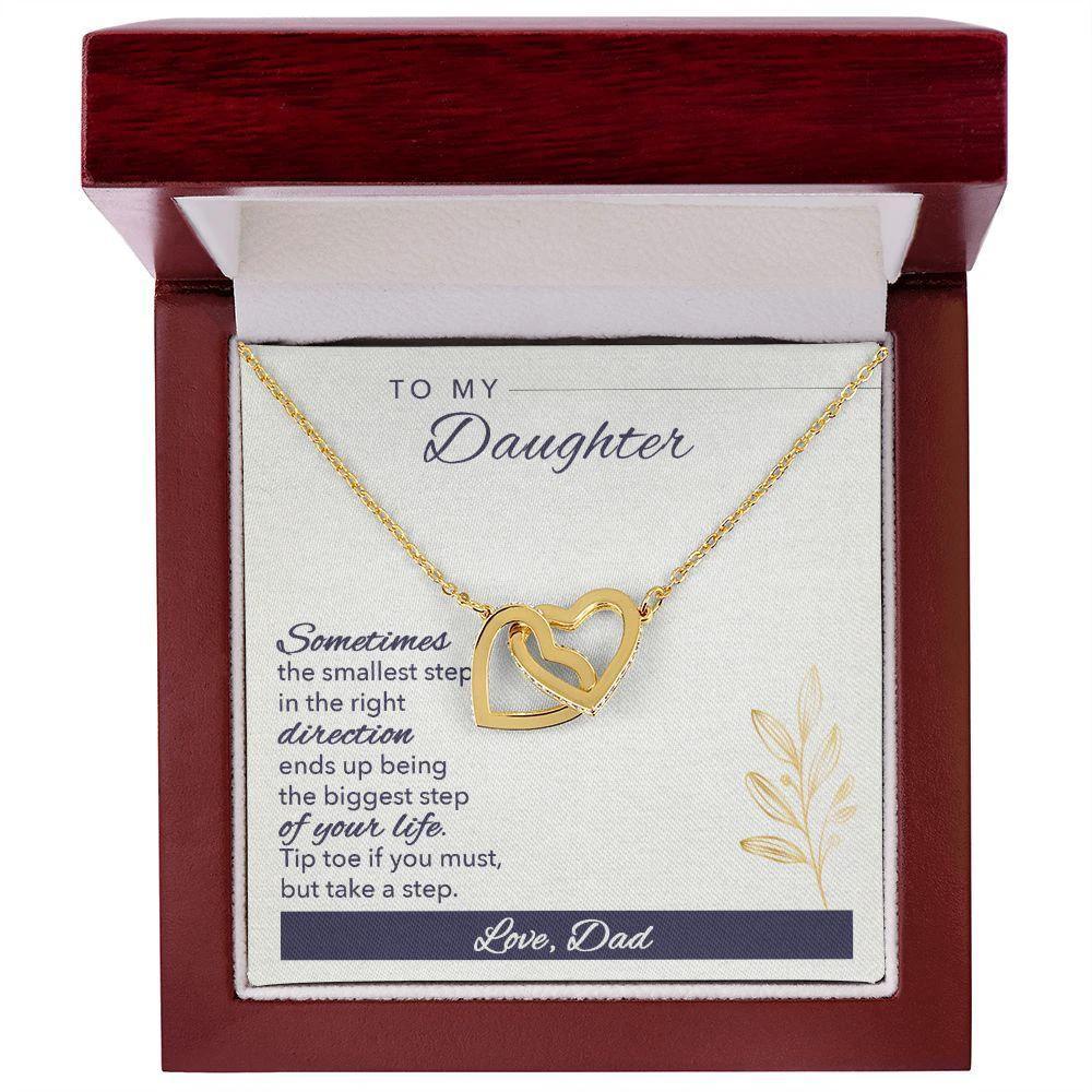 Gift for Daughter Love Dad Interlocking Hearts Necklace