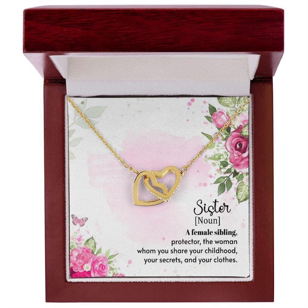 Gift for Sister Interlocking Hearts Necklace