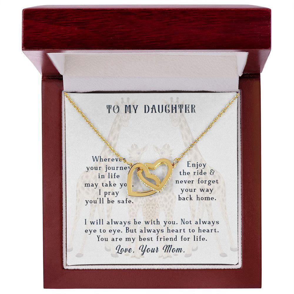 To My Daughter Your Journey in Life Interlocking Hearts Necklace