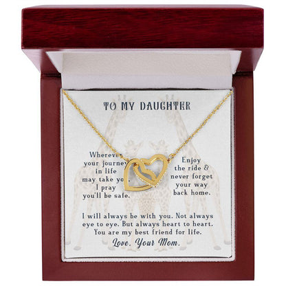 To My Daughter Your Journey in Life Interlocking Hearts Necklace - Mallard Moon Gift Shop
