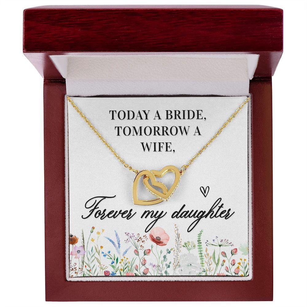 Gift For Daughter - Today a Bride - Interlocking Hearts Necklace