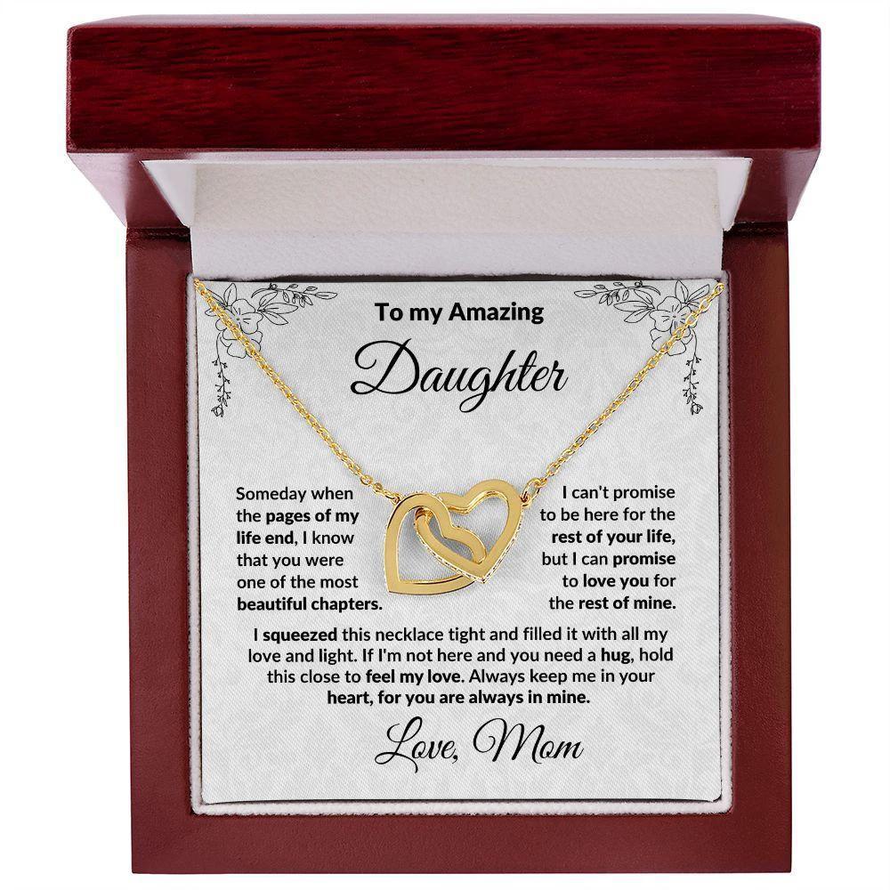 To My Amazing Daughter - I Promise You - Interlocking Hearts Necklace