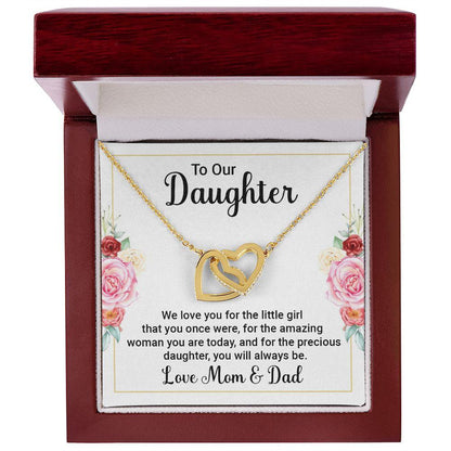 To Our Daughter, We Love You Interlocking Hearts Necklace - Mallard Moon Gift Shop