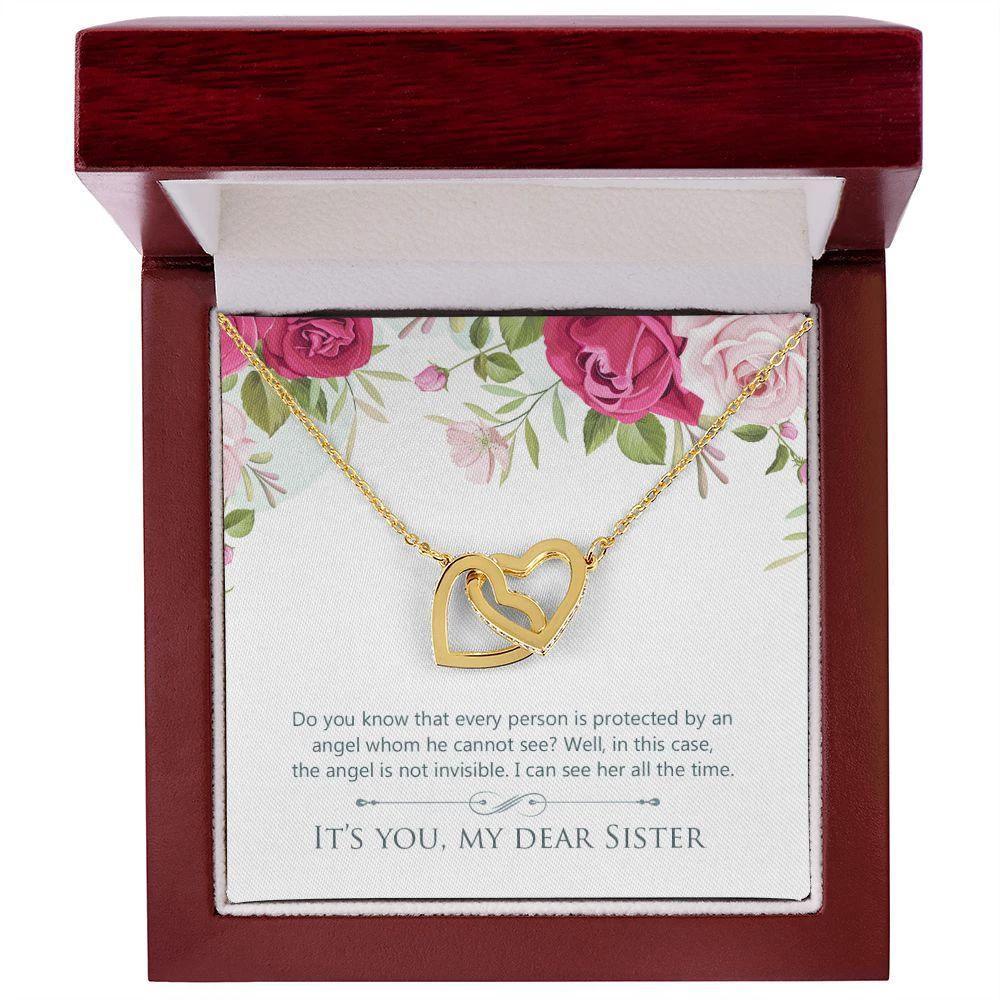 Gift for Sister Interlocking Hearts Necklace