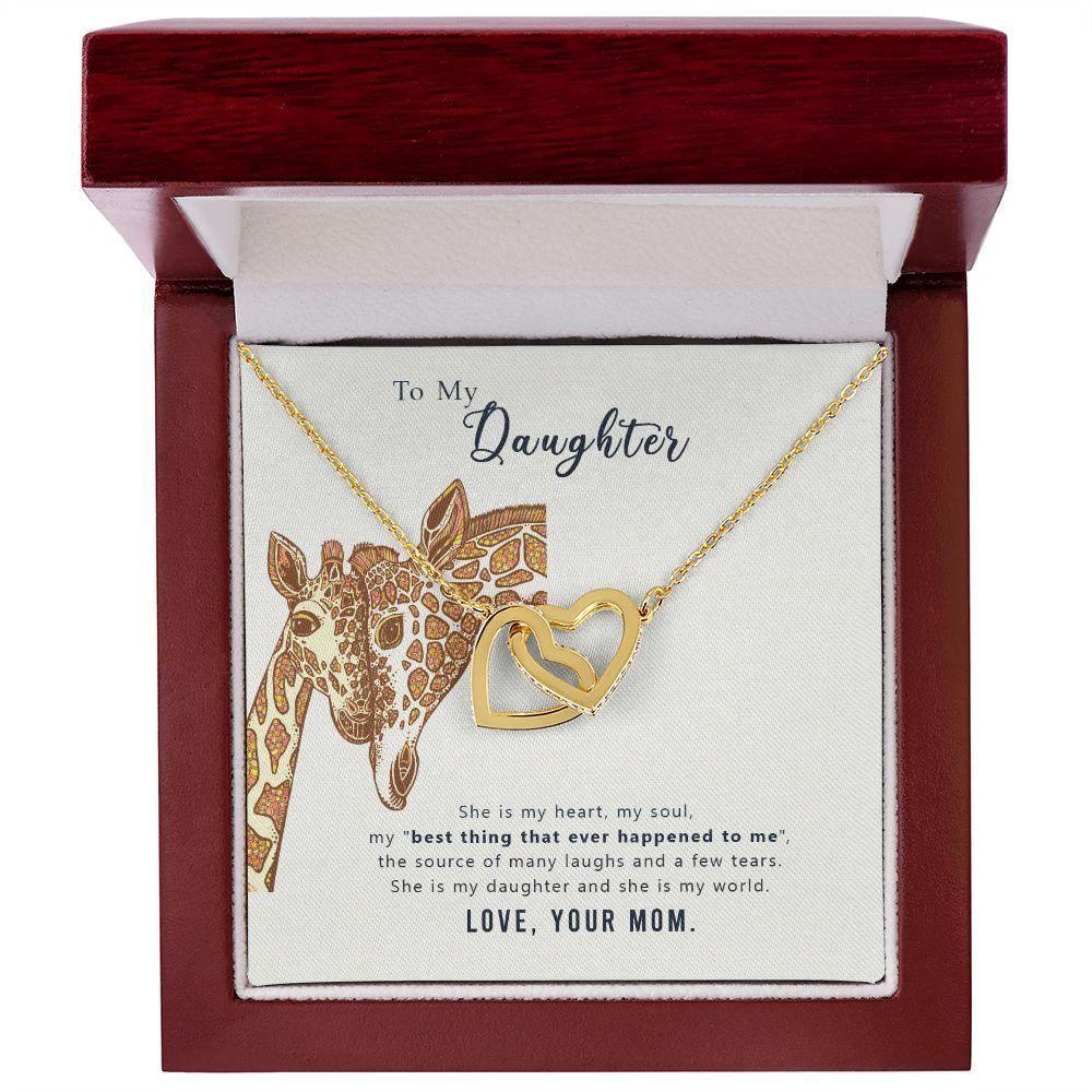 To My Daughter Heart and Soul Interlocking Hearts Necklace