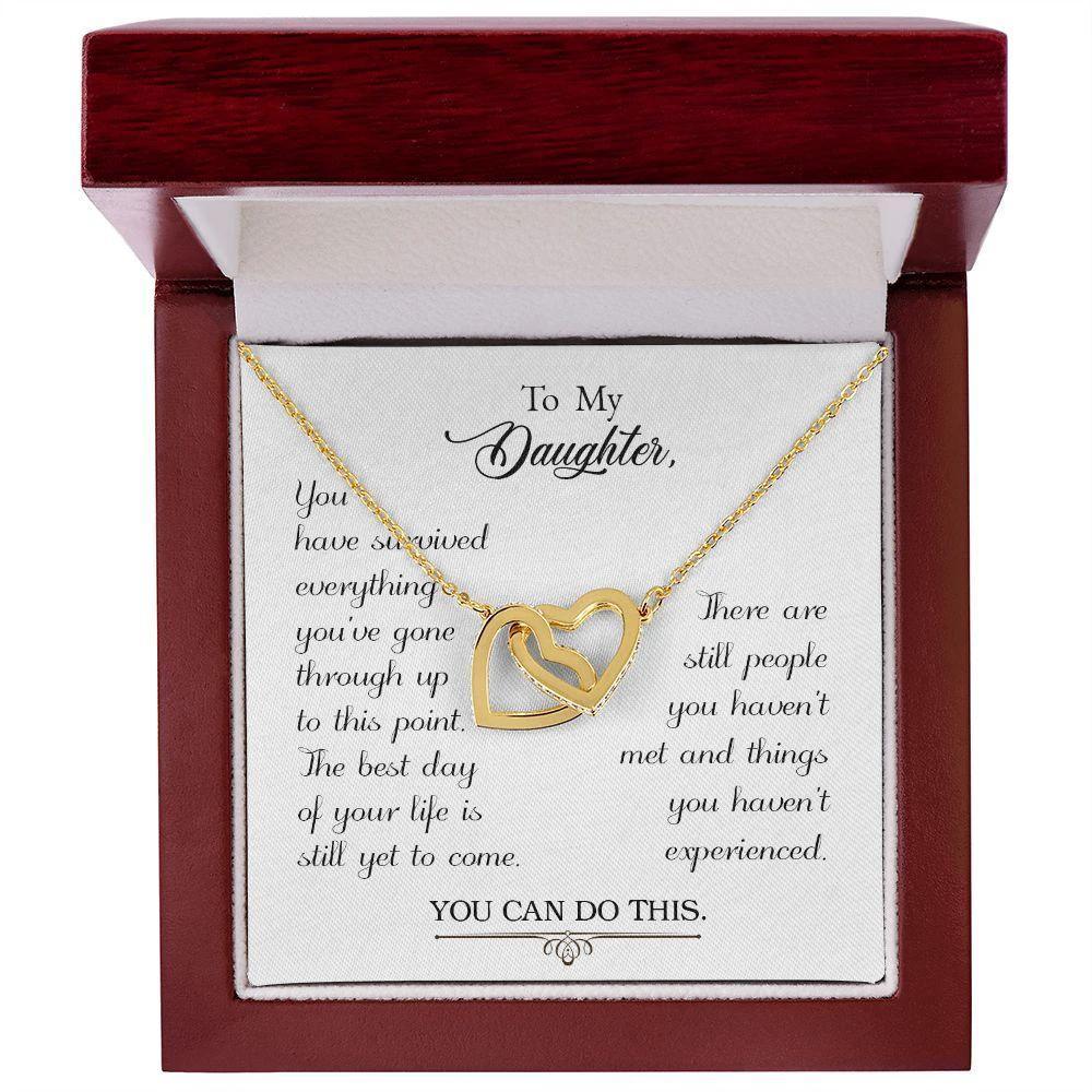 To my Daughter-You Can Do This - Interlocking Hearts Necklace