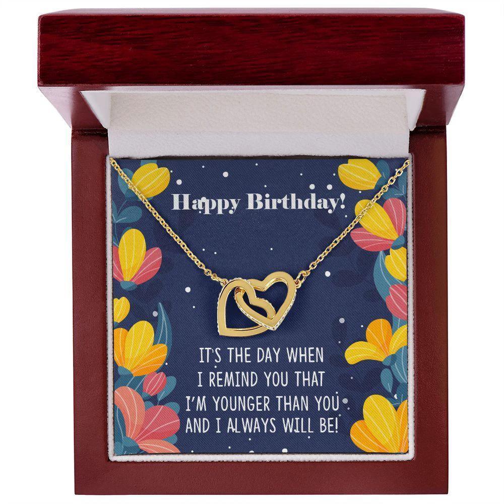 Siblings Birthday Interlocking Hearts Necklace