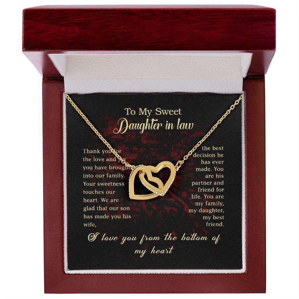 To my Daughter In Law Gift Interlocking Hearts Necklace