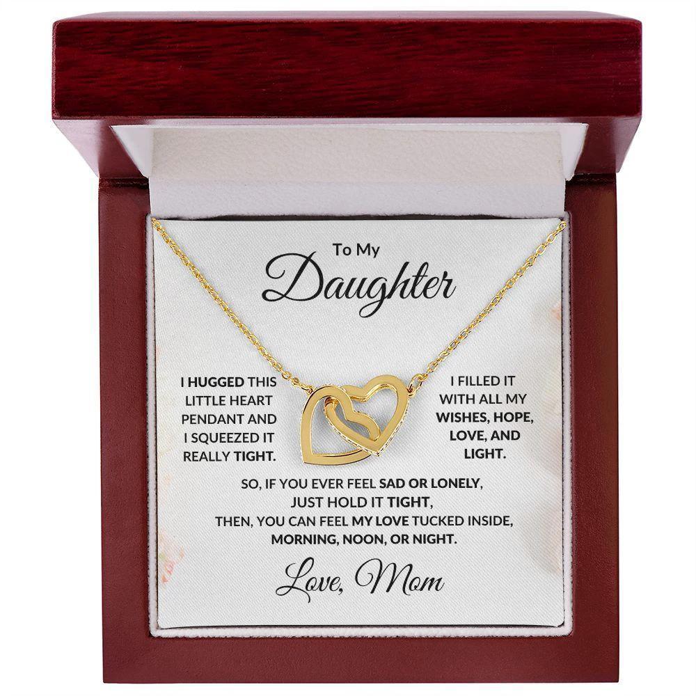 Gift for Young Daughter Hugs Interlocking Hearts Necklace
