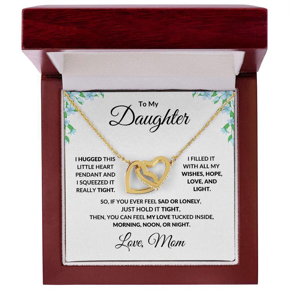 To My Daughter Interlocking Hearts Necklace