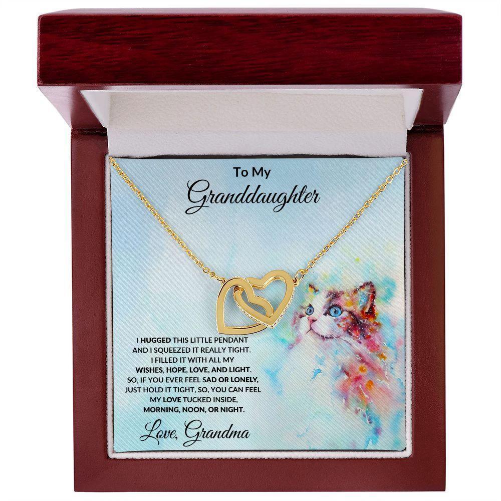 To My Granddaughter Hugs from Grandma Necklace
