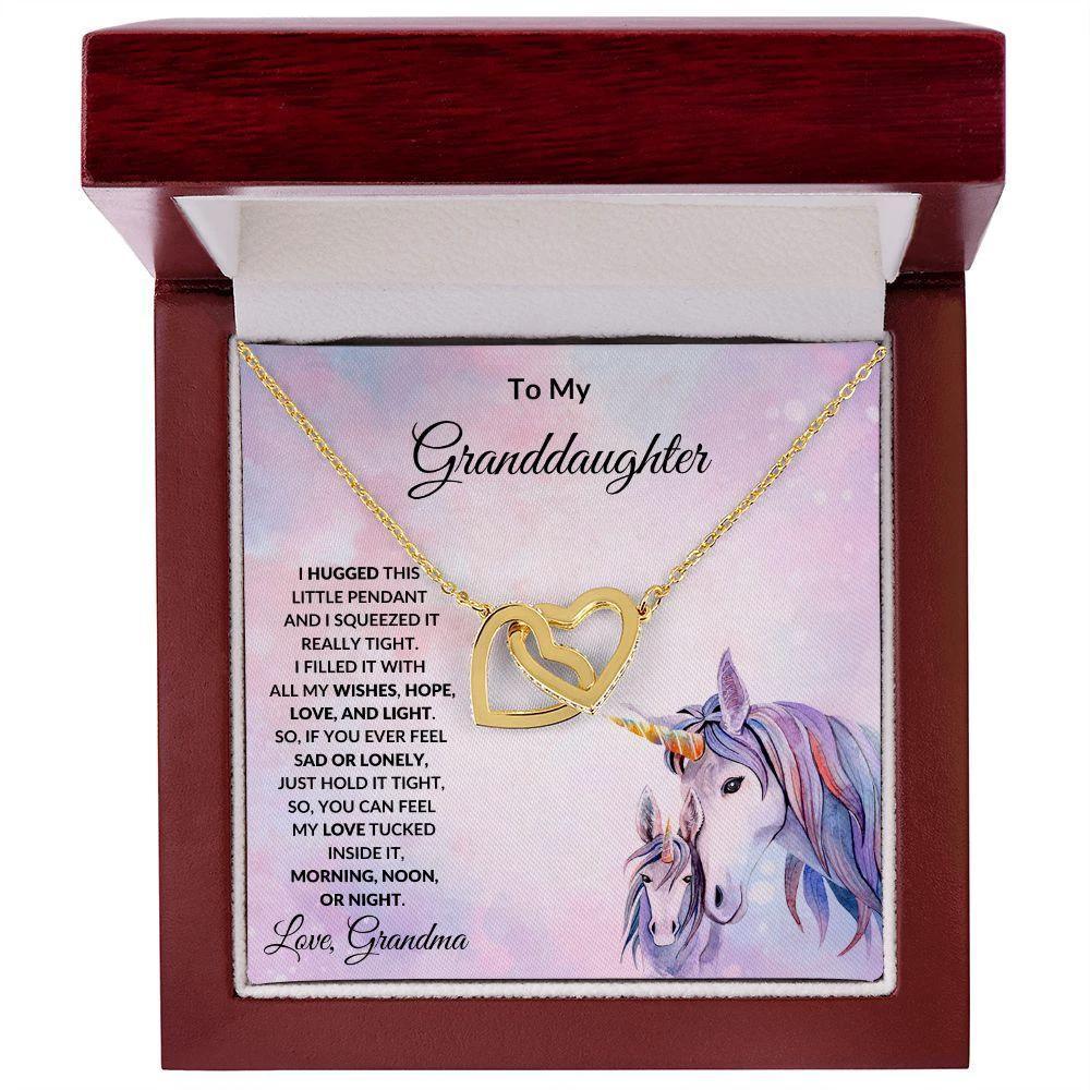 To My Granddaughter Love and Light Hearts Necklace
