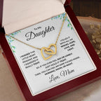 To My Daughter Interlocking Hearts Necklace