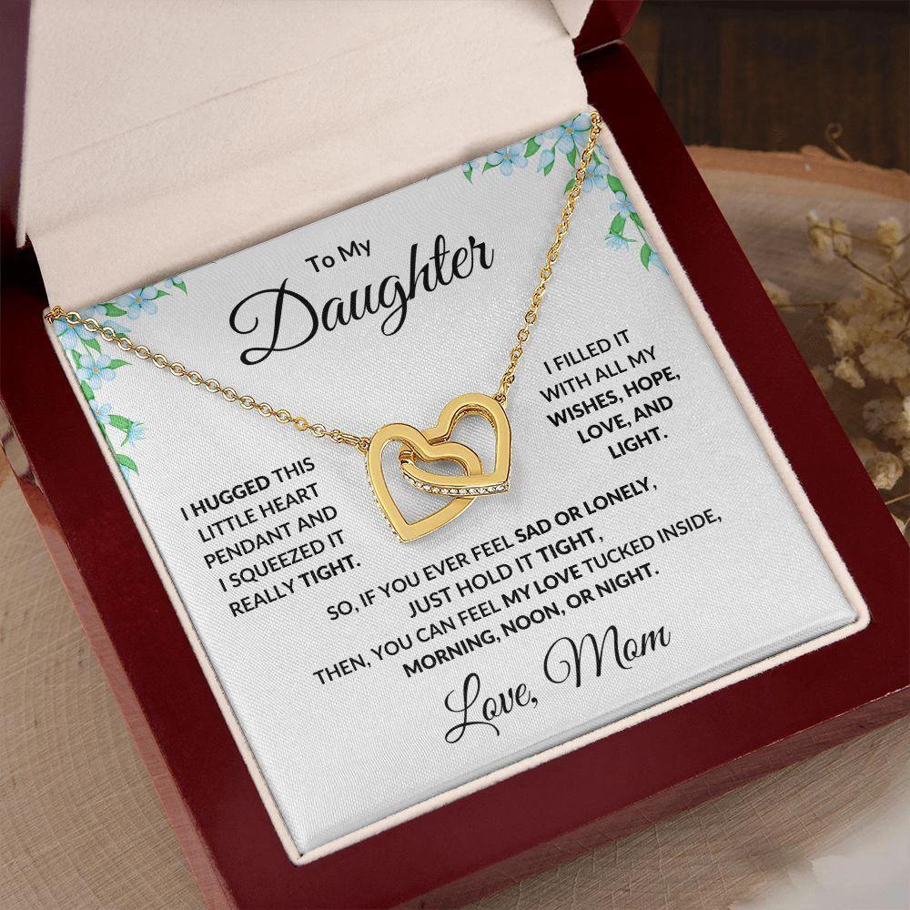 To My Daughter Interlocking Hearts Necklace