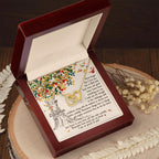 To My Daughter Never Forget That I Love You Interlocking Hearts Necklace
