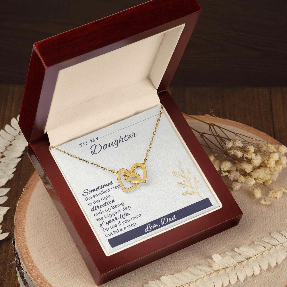 Gift for Daughter Love Dad Interlocking Hearts Necklace