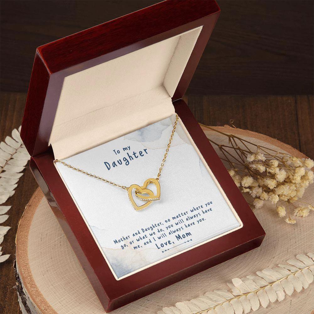 Mother and Daughter Gift Interlocking Hearts Necklace