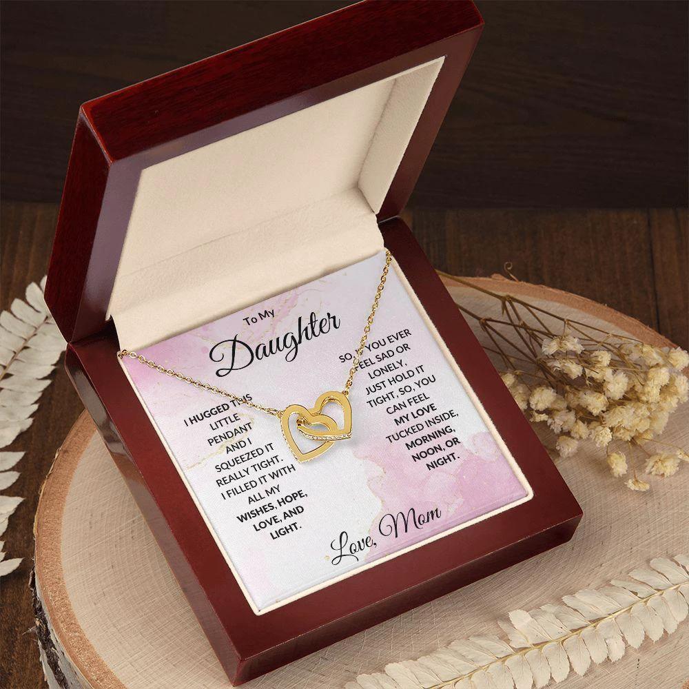 To My Daughter Wishes Interlocking Hearts Necklace