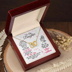 To My Daughter Loving and Breathing Interlocking Hearts Necklace