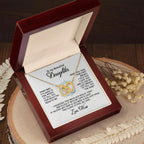 To My Beautiful Daughter - Sometimes It's Hard - Interlocking Hearts Necklace