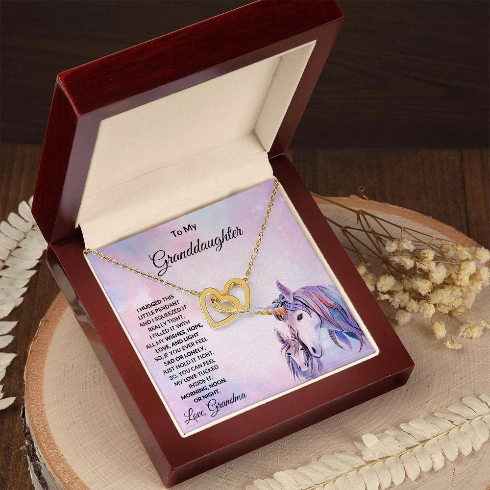 To My Granddaughter Love and Light Hearts Necklace