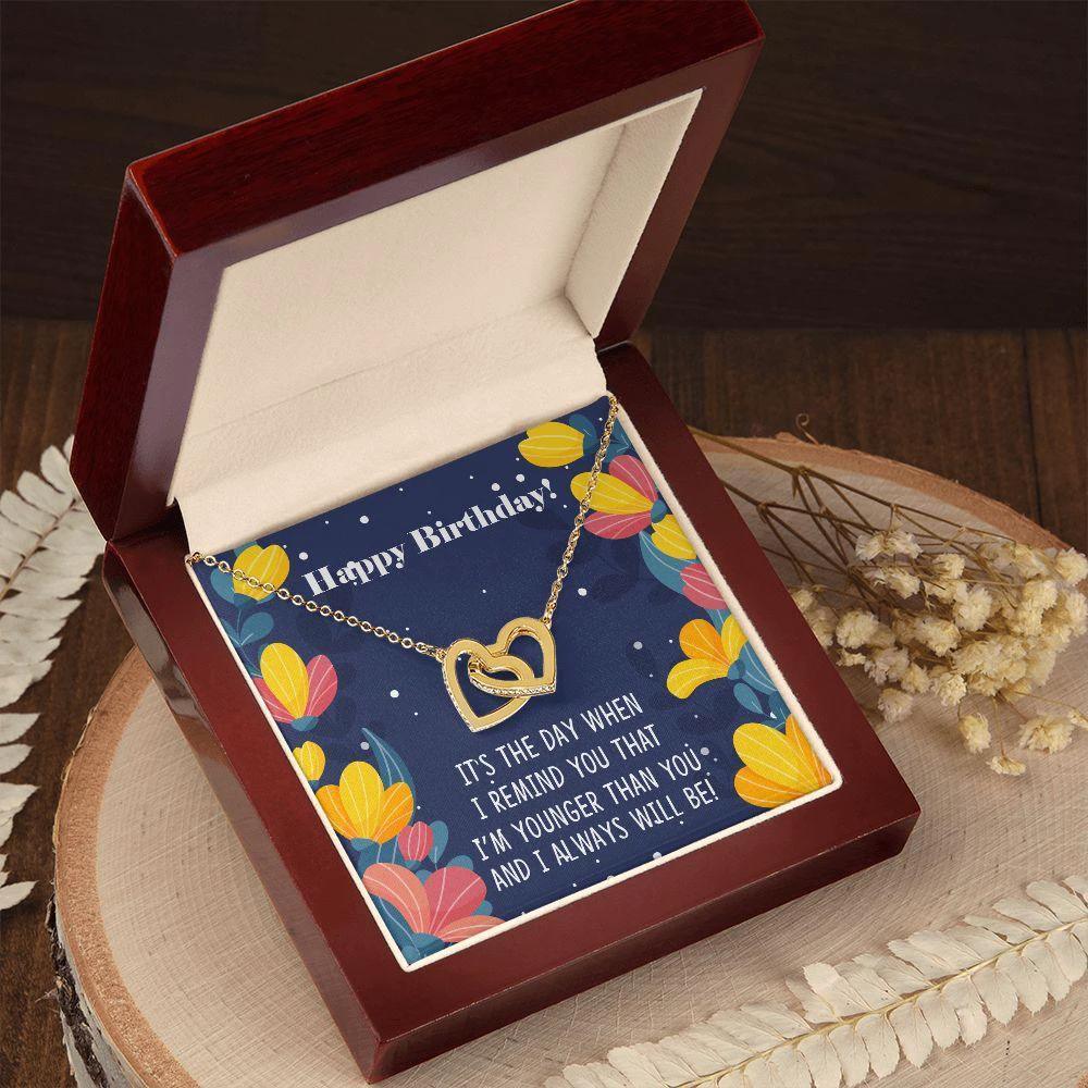 Siblings Birthday Interlocking Hearts Necklace