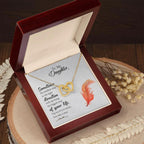 To My Daughter-Sometimes the Smallest Step Interlocking Hearts Necklace