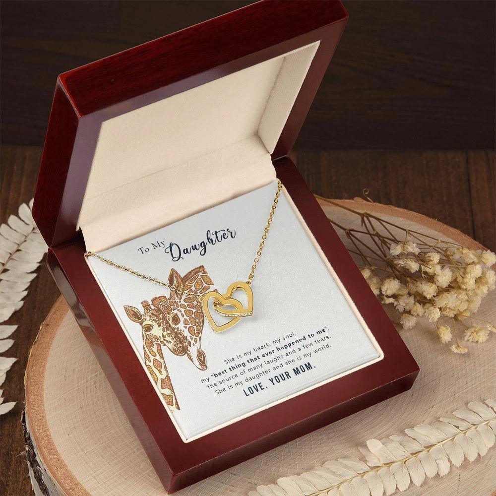 To My Daughter Heart and Soul Interlocking Hearts Necklace