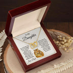 To My Daughter Joy of My Life Love Dad Interlocking Hearts Necklace