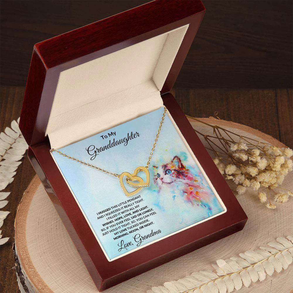 To My Granddaughter Hugs from Grandma Necklace