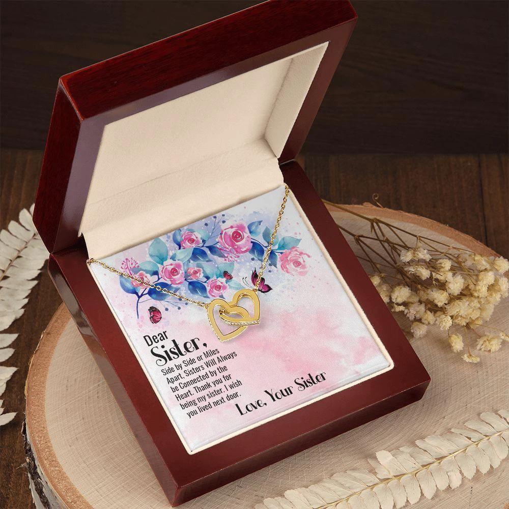 Dear Sister Interlocking Hearts Necklace