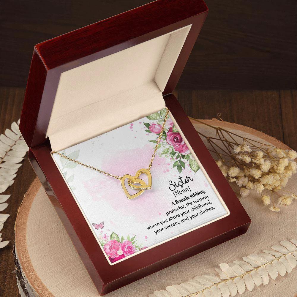 Gift for Sister Interlocking Hearts Necklace